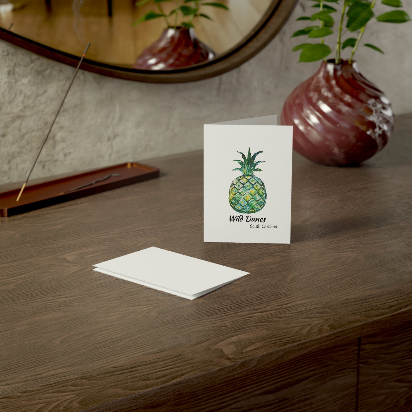 Pineapple Hug Collection Green-WILD DUNES, SC- NOTECARDS -- 10 Pack with Envelopes