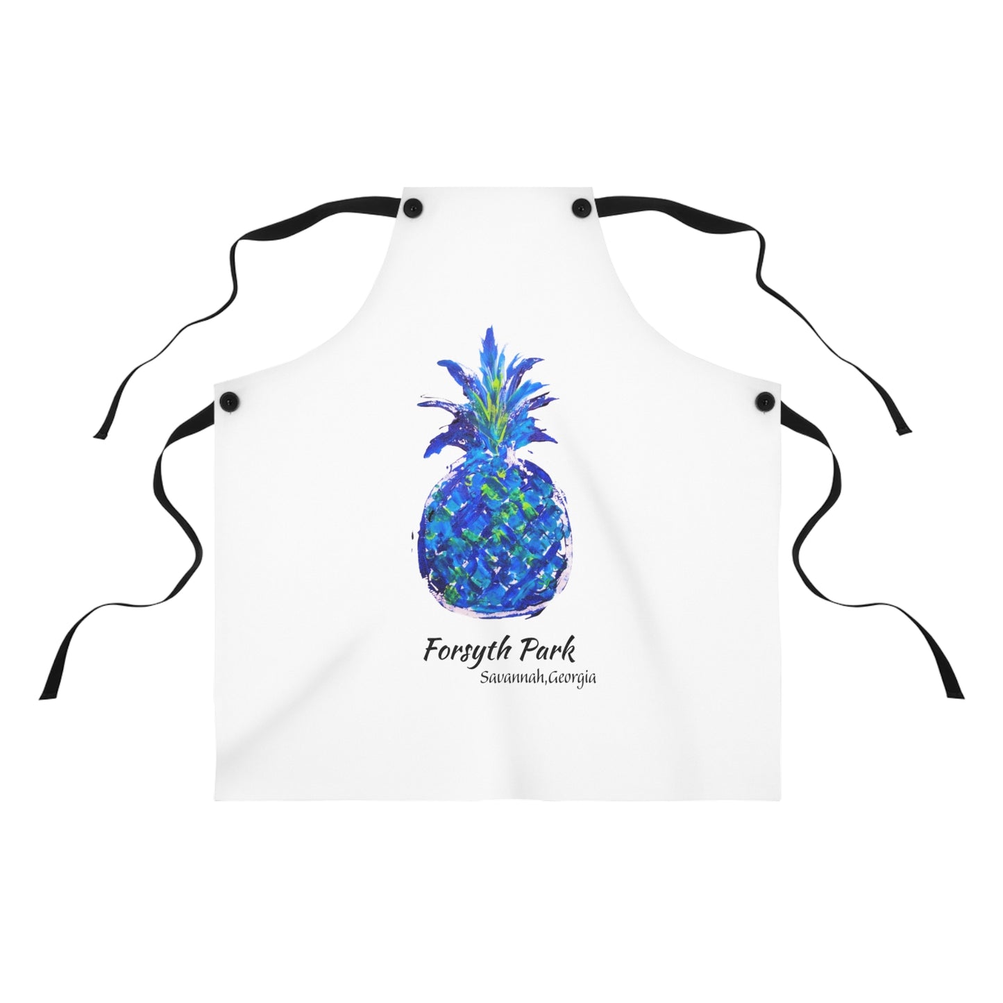Pineapple Hug Apron - FORSYTH PARK Savannah GA- Blue