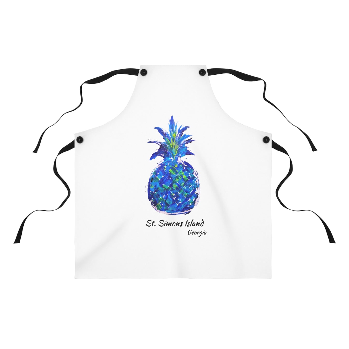 Pineapple Hug Apron - ST. SIMONS ISLAND, GA- Blue