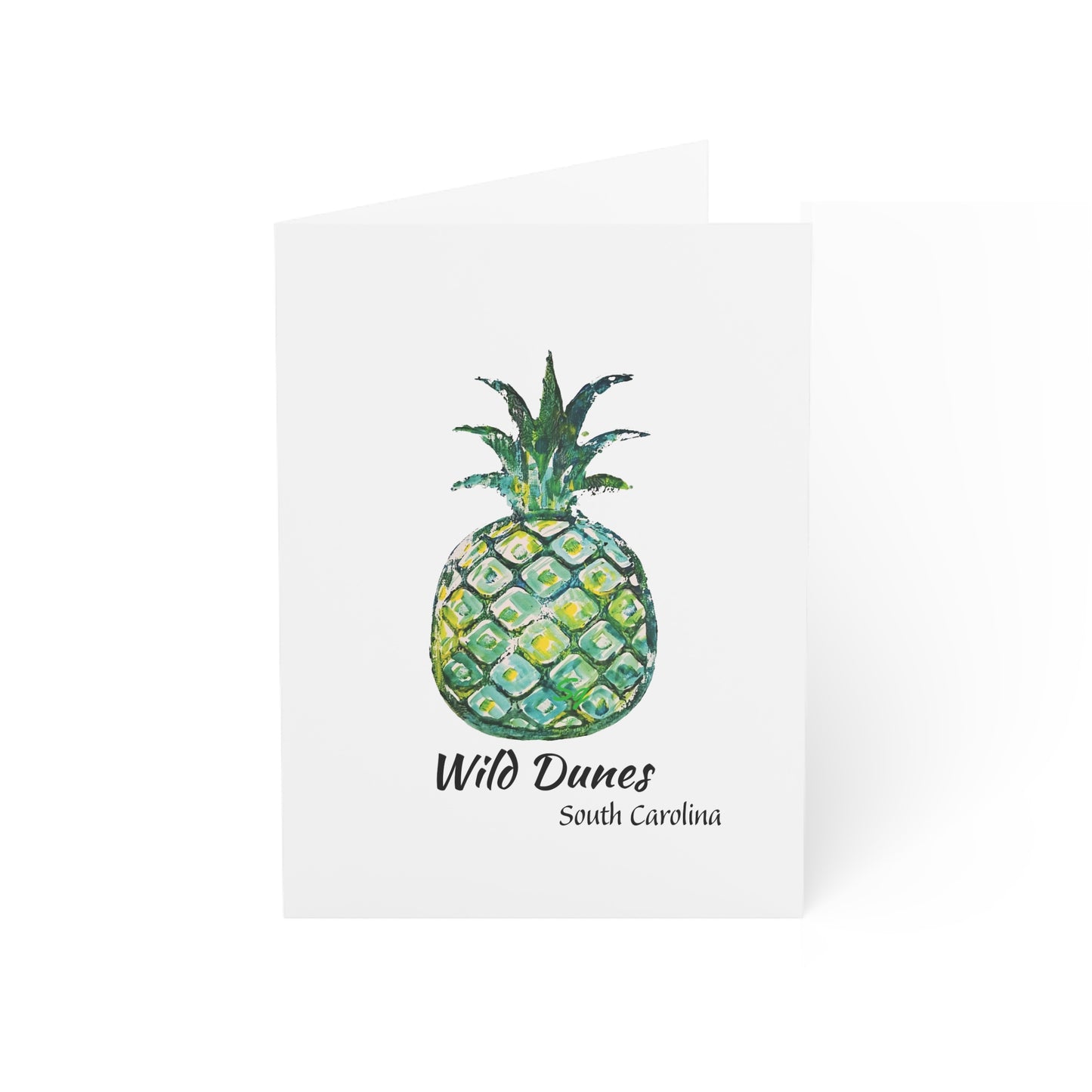 Pineapple Hug Collection Green-WILD DUNES, SC- NOTECARDS -- 10 Pack with Envelopes