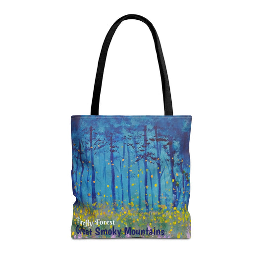 Firefly Forest Tote Bag - GREAT SMOKY MOUNTAINS 13x13 Size Small