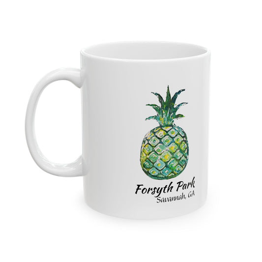 PINEAPPLE Hug - Coffee Mug - Green - FORSYTH PARK, Savannah, GA 11 Oz