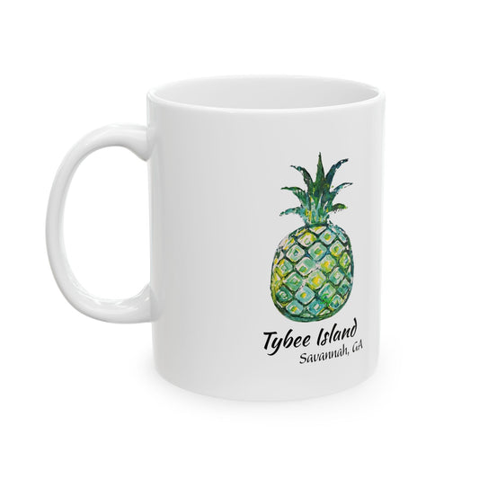 PINEAPPLE Hug - Coffee Mug - Green - TYBEE ISLAND, GA 11 OZ