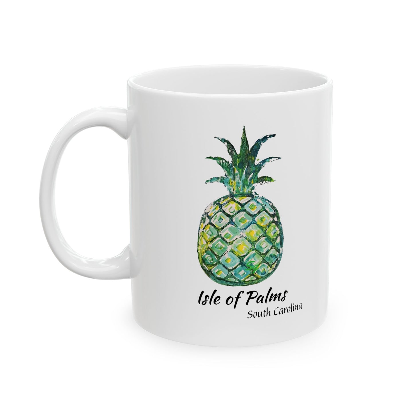 PINEAPPLE Hug- Coffee Mug -Green- ISLE OF PALMS, SC   - 11 OZ