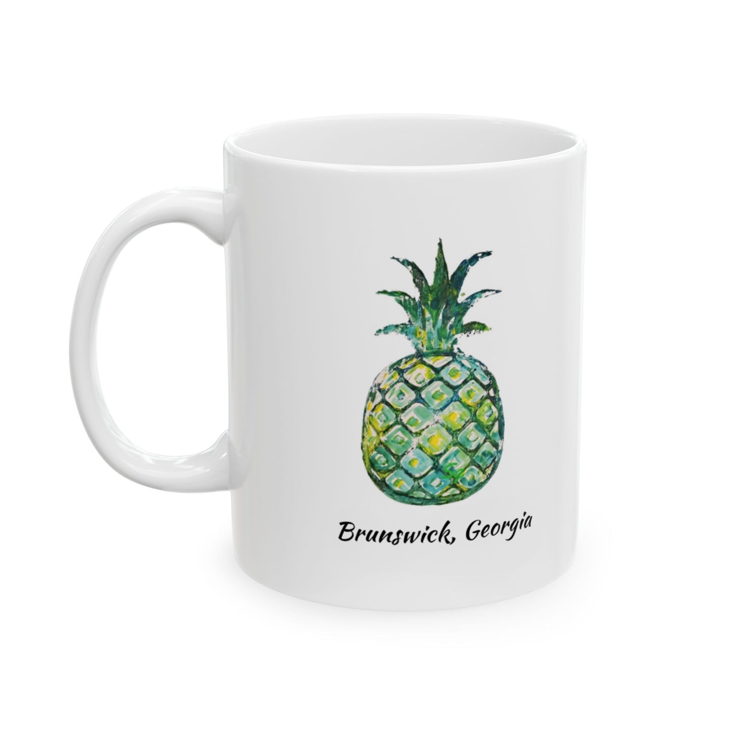 PINEAPPLE Hug - Coffee Mug - Green - BRUNSWICK, GA - 11 OZ