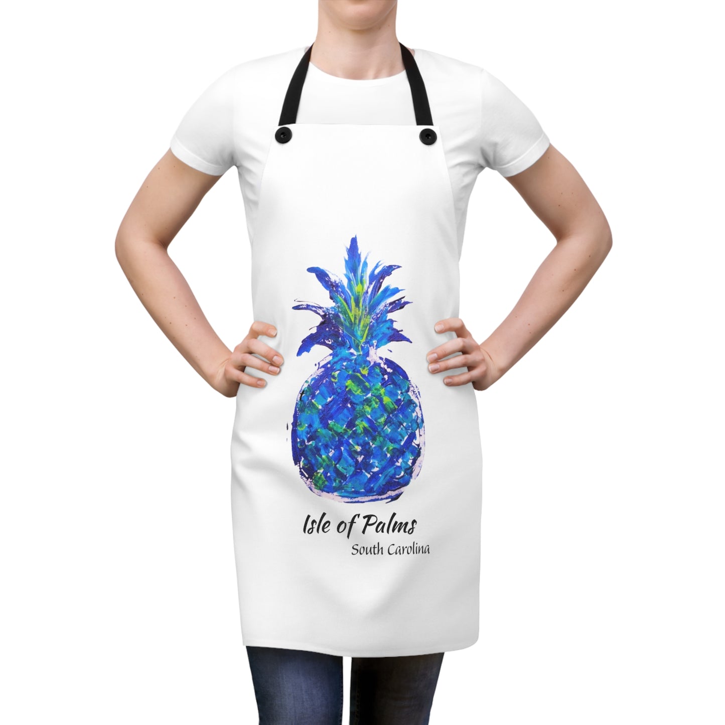 Pineapple Hug Apron - ISLE of PALMS, South Carolina - Blue